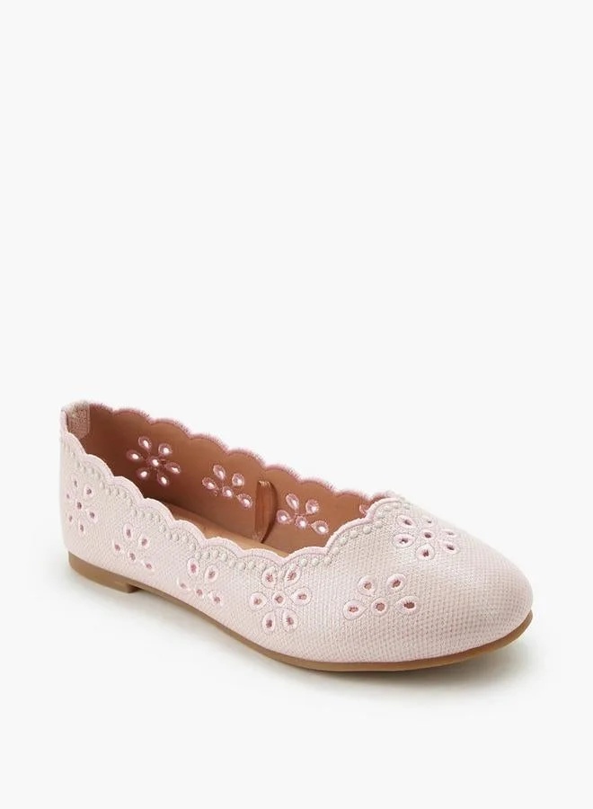 Little Missy PINK Girls Laser Cut Ballerina Shoes for Women | Best Price UAE